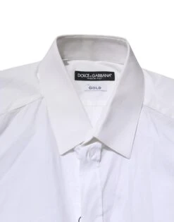Dolce & Gabbana White GOLD Cotton Collared Dress Shirt Men's Top (Pre-Owned) 10 Dolce & Gabbana White GOLD Cotton Collared Dress Shirt Men's Top (Pre-Owned) -Lux Lair Store 7729013