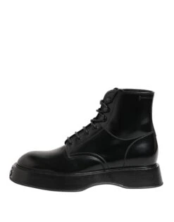 Dolce & Gabbana Black Leather Logo Ankle Boots Lace Up Men's Shoes 13 Dolce & Gabbana Black Leather Logo Ankle Boots Lace Up Men's Shoes -Lux Lair Store 7729251
