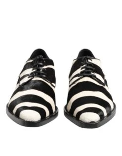 Dolce & Gabbana Black White Zebra Pony Fur Dress Men's Shoes 9 Dolce & Gabbana Black White Zebra Pony Fur Dress Men's Shoes -Lux Lair Store 7729523