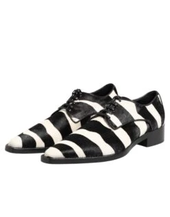 Dolce & Gabbana Black White Zebra Pony Fur Dress Men's Shoes 11 Dolce & Gabbana Black White Zebra Pony Fur Dress Men's Shoes -Lux Lair Store 7729525
