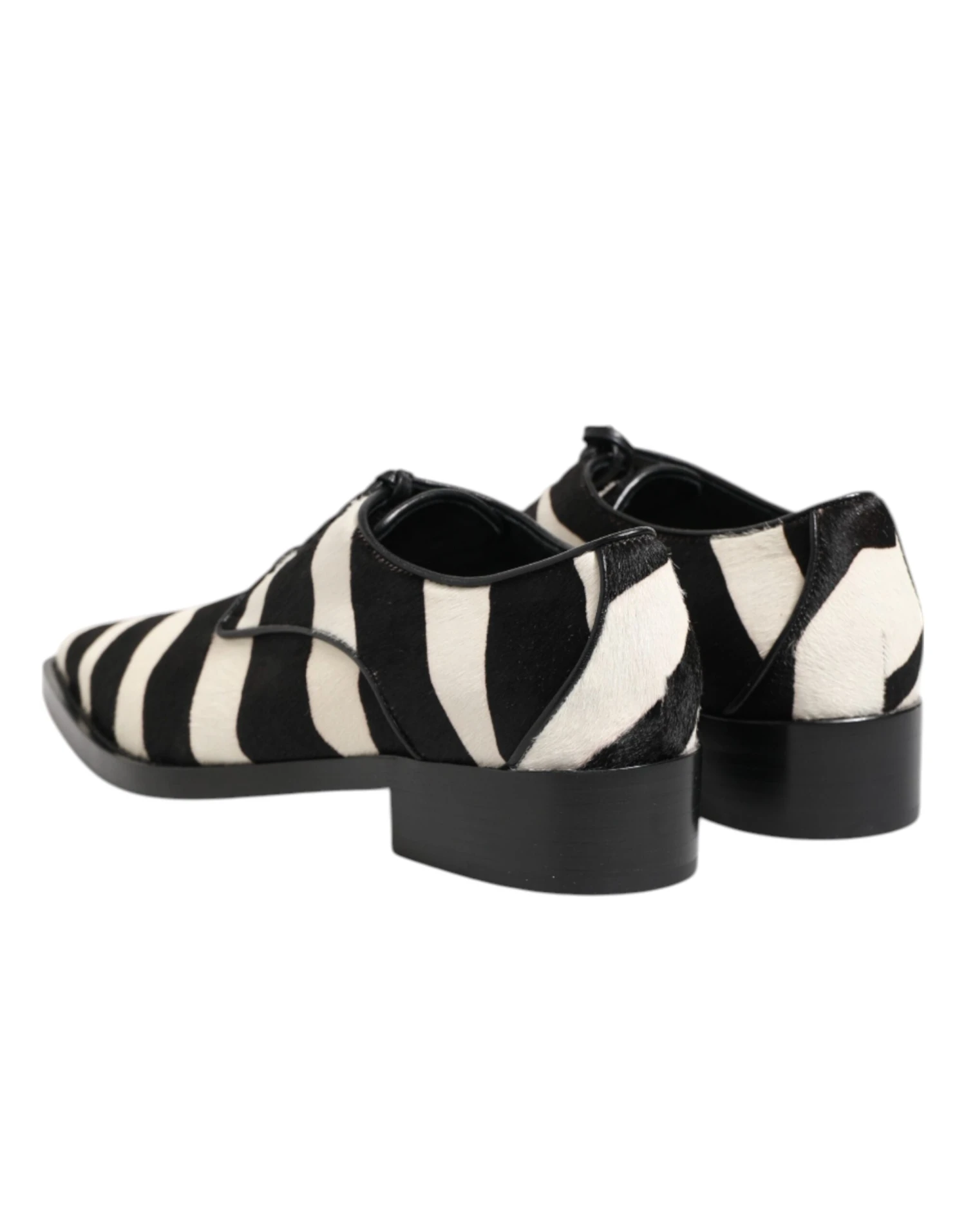 Dolce & Gabbana Black White Zebra Pony Fur Dress Men's Shoes 7 Dolce & Gabbana Black White Zebra Pony Fur Dress Men's Shoes - Image 5