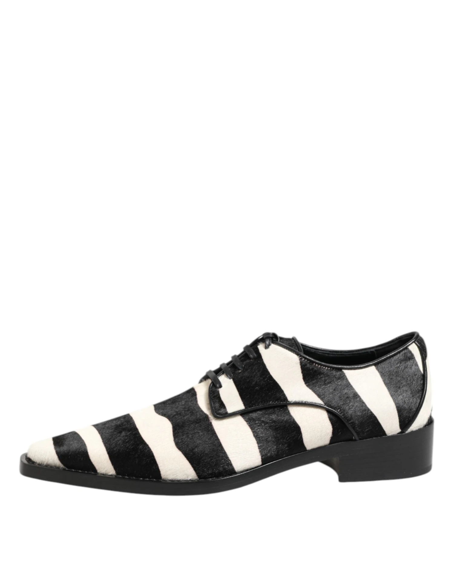 Dolce & Gabbana Black White Zebra Pony Fur Dress Men's Shoes 8 Dolce & Gabbana Black White Zebra Pony Fur Dress Men's Shoes - Image 6