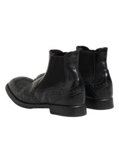 Dolce & Gabbana Black Leather Ankle Boots Slip On Men's Shoes -Lux Lair Store 7729546