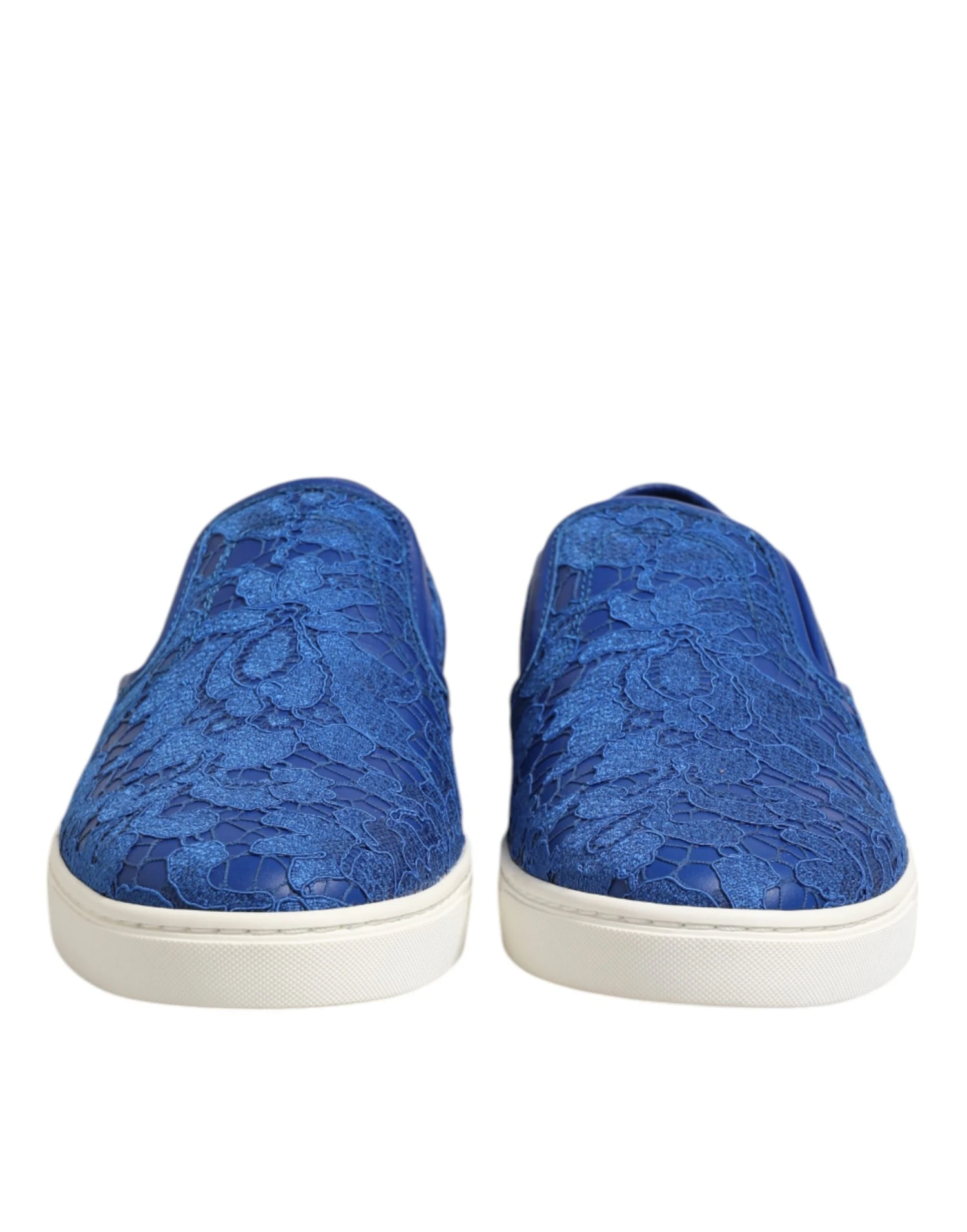 Dolce & Gabbana Blue Leather Lace Slip On Sneaker Men's Shoes 4 Dolce & Gabbana Blue Leather Lace Slip On Sneaker Men's Shoes - Image 2