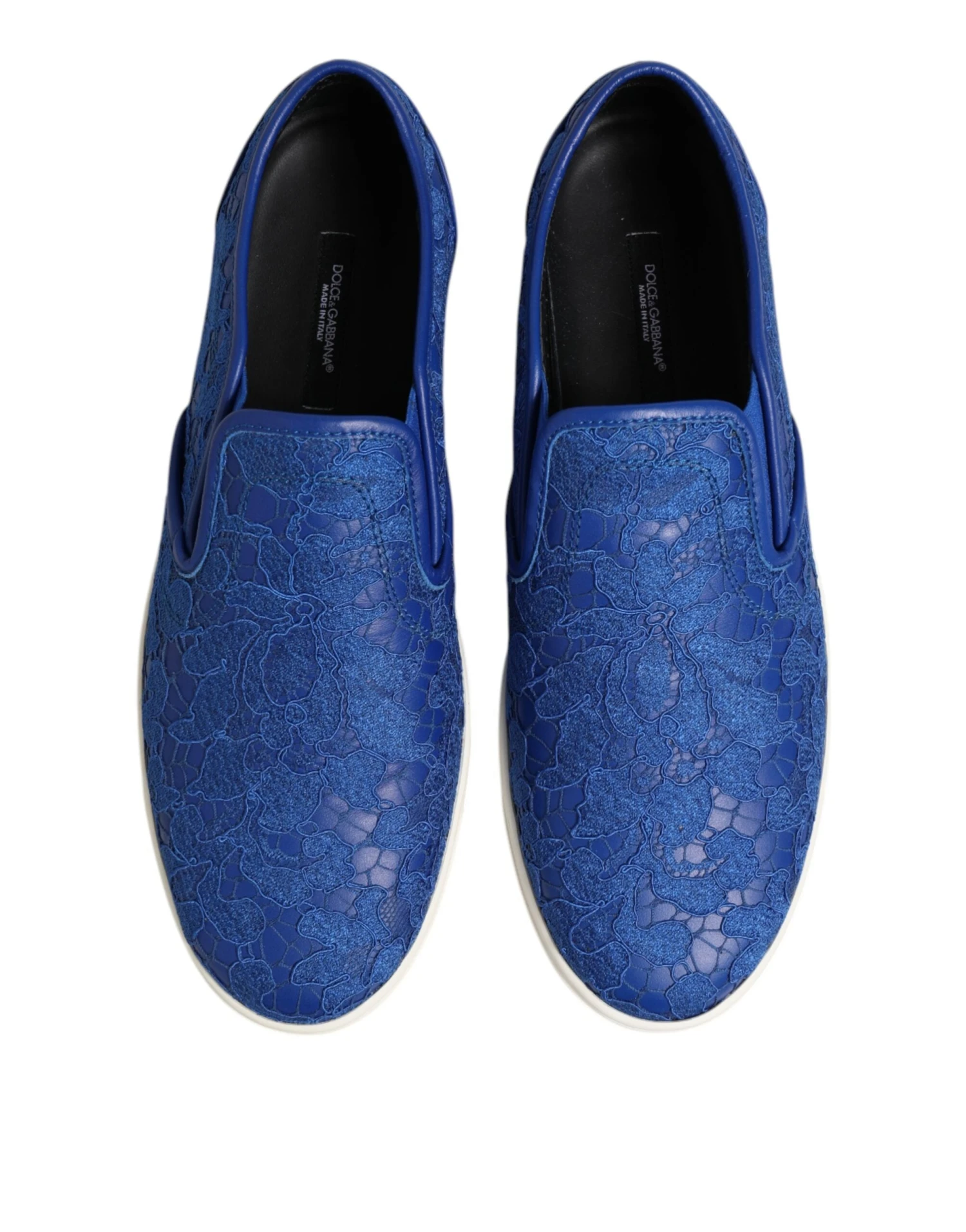 Dolce & Gabbana Blue Leather Lace Slip On Sneaker Men's Shoes 5 Dolce & Gabbana Blue Leather Lace Slip On Sneaker Men's Shoes - Image 3
