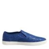 Dolce & Gabbana Blue Leather Lace Slip On Sneaker Men's Shoes