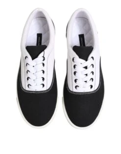 Dolce & Gabbana Black Cotton Canvas Lace Up Men Sneakers Men's Shoes -Lux Lair Store 7773912