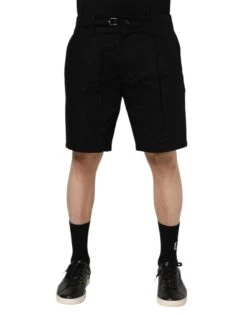 Dolce & Gabbana Black Cotton Knee Length Men Bermuda Men's Shorts