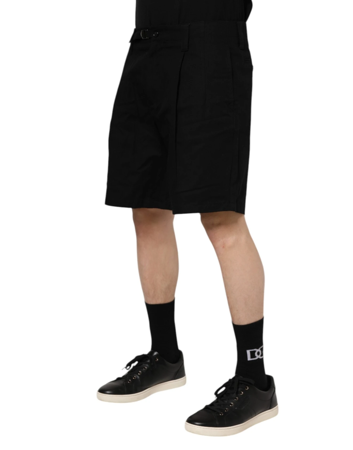 Dolce & Gabbana Black Cotton Knee Length Men Bermuda Men's Shorts 4 Dolce & Gabbana Black Cotton Knee Length Men Bermuda Men's Shorts - Image 2