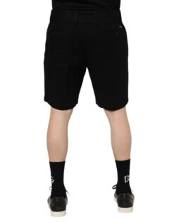 Dolce & Gabbana Black Cotton Knee Length Men Bermuda Men's Shorts 8 Dolce & Gabbana Black Cotton Knee Length Men Bermuda Men's Shorts -Lux Lair Store 7806847