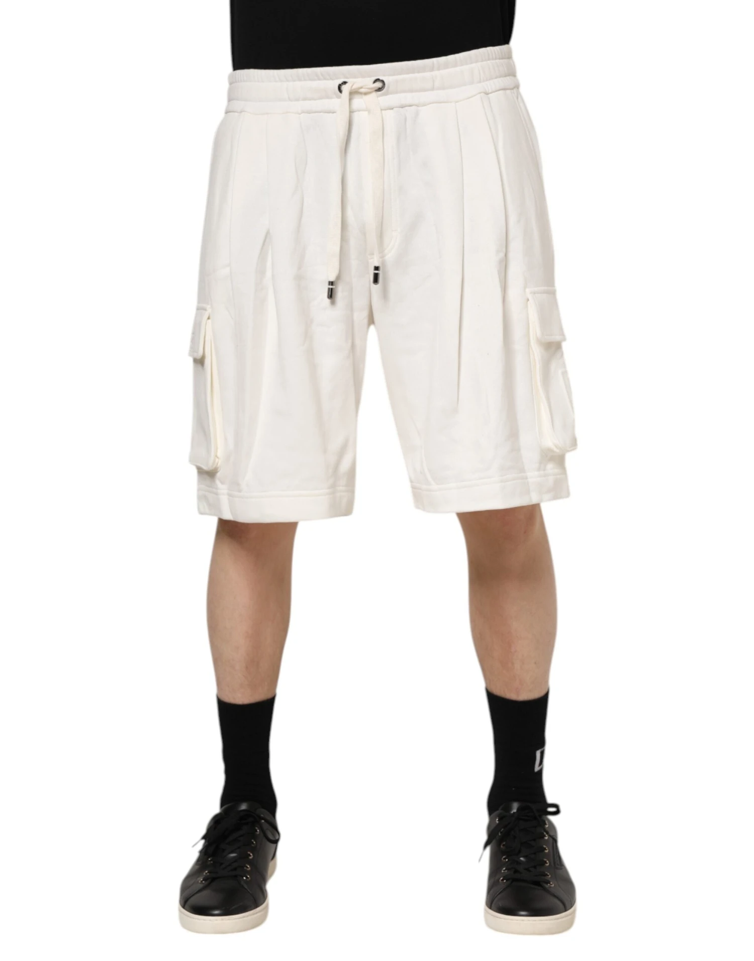 Dolce & Gabbana White Cotton Cargo Bermuda SweatMen's Men's Shorts (Pre-Owned) 3 Dolce & Gabbana White Cotton Cargo Bermuda SweatMen's Men's Shorts (Pre-Owned)