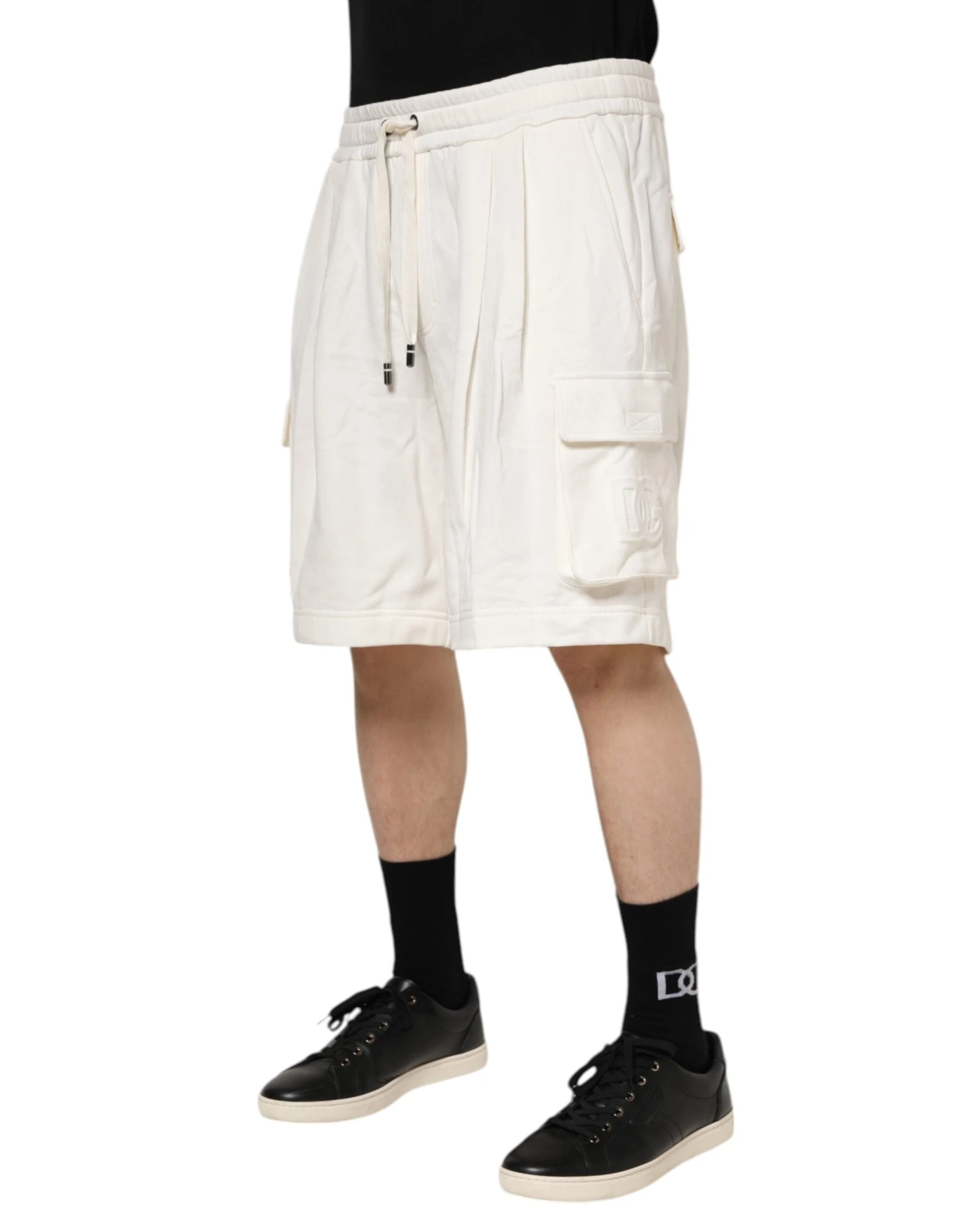Dolce & Gabbana White Cotton Cargo Bermuda SweatMen's Men's Shorts (Pre-Owned) 4 Dolce & Gabbana White Cotton Cargo Bermuda SweatMen's Men's Shorts (Pre-Owned) - Image 2