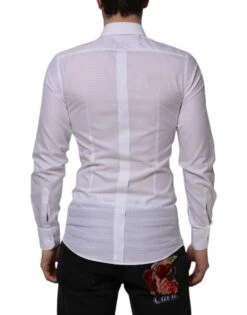 Dolce & Gabbana White Cotton GOLD Long Sleeves Formal Men's Shirt (Pre-Owned) -Lux Lair Store 7847293