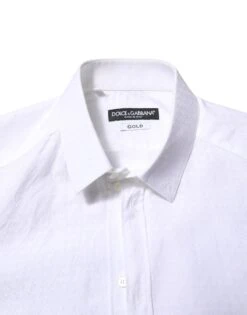 Dolce & Gabbana White Cotton GOLD Long Sleeves Formal Men's Shirt (Pre-Owned) -Lux Lair Store 7847304