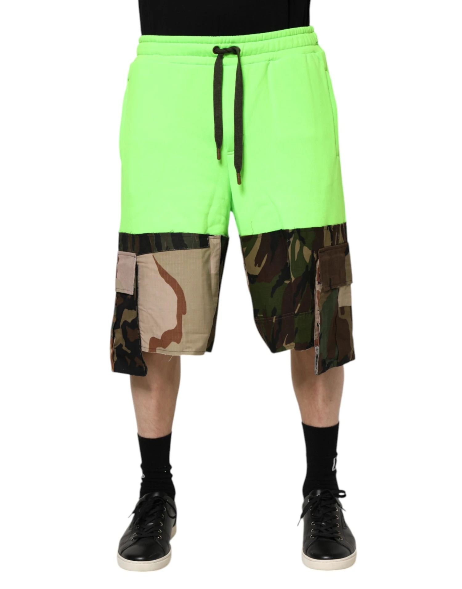 Dolce & Gabbana Green Patchwork Cargo Bermuda Men Men's Shorts 3 Dolce & Gabbana Green Patchwork Cargo Bermuda Men Men's Shorts