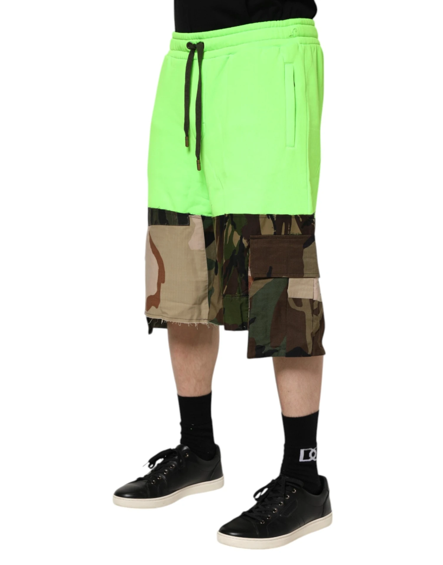 Dolce & Gabbana Green Patchwork Cargo Bermuda Men Men's Shorts 4 Dolce & Gabbana Green Patchwork Cargo Bermuda Men Men's Shorts - Image 2