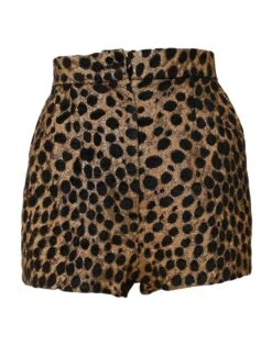 Dolce & Gabbana Brown Leopard High Waisted Hot Pants Women's Shorts