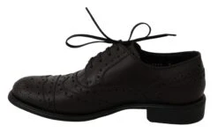 Dolce & Gabbana Black Leather Wingtip Oxford Dress Men's Shoes -Lux Lair Store 811255