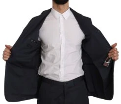 Romeo Gigli Two Piece 3 Button Cotton Blue Solid Men's Suit 13 Romeo Gigli Two Piece 3 Button Cotton Blue Solid Men's Suit -Lux Lair Store 812850