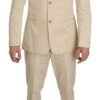 Romeo Gigli Two Piece 3 Button Beige Cotton Solid Men's Suit 1 Romeo Gigli Two Piece 3 Button Beige Cotton Solid Men's Suit -Lux Lair Store 812954