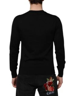 Dolce & Gabbana Black Cashmere V-Neck Long Sleeves Men's T-shirt (Pre-Owned) -Lux Lair Store 8161061