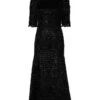 Dolce & Gabbana Metallic Black Polyester A-line Midi Women's Dress 2 Dolce & Gabbana Metallic Black Polyester A-line Midi Women's Dress -Lux Lair Store 8161081