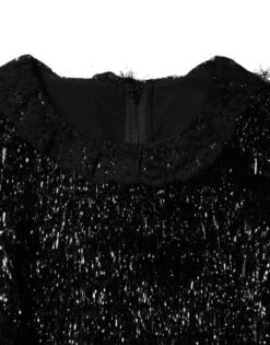 Dolce & Gabbana Metallic Black Polyester A-line Midi Women's Dress 8 Dolce & Gabbana Metallic Black Polyester A-line Midi Women's Dress -Lux Lair Store 8161083