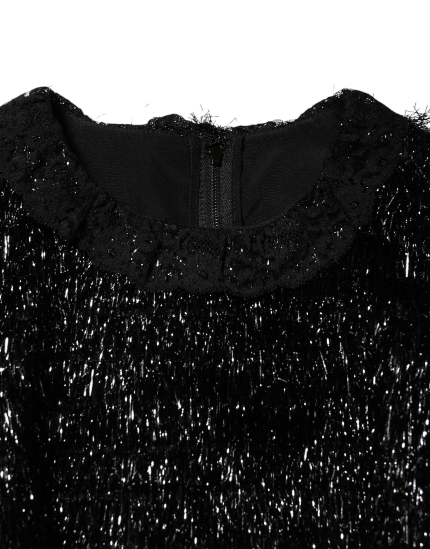 Dolce & Gabbana Metallic Black Polyester A-line Midi Women's Dress 5 Dolce & Gabbana Metallic Black Polyester A-line Midi Women's Dress - Image 3