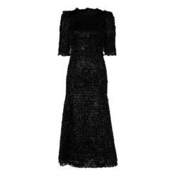 Dolce & Gabbana Metallic Black Polyester A-line Midi Women's Dress 9 Dolce & Gabbana Metallic Black Polyester A-line Midi Women's Dress -Lux Lair Store 8161086