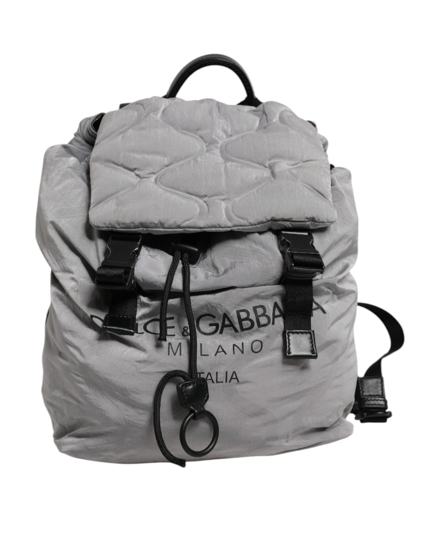 Dolce & Gabbana Gray Milano Print Drawstring Travel Backpack Men's Bag (Pre-Owned) 3 Dolce & Gabbana Gray Milano Print Drawstring Travel Backpack Men's Bag (Pre-Owned)