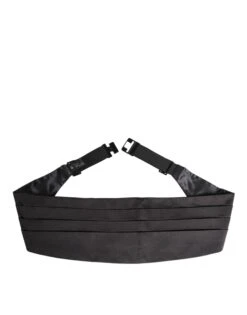 Dolce & Gabbana Black Men 100% Silk Belt Wide Waist Men's Cummerbund