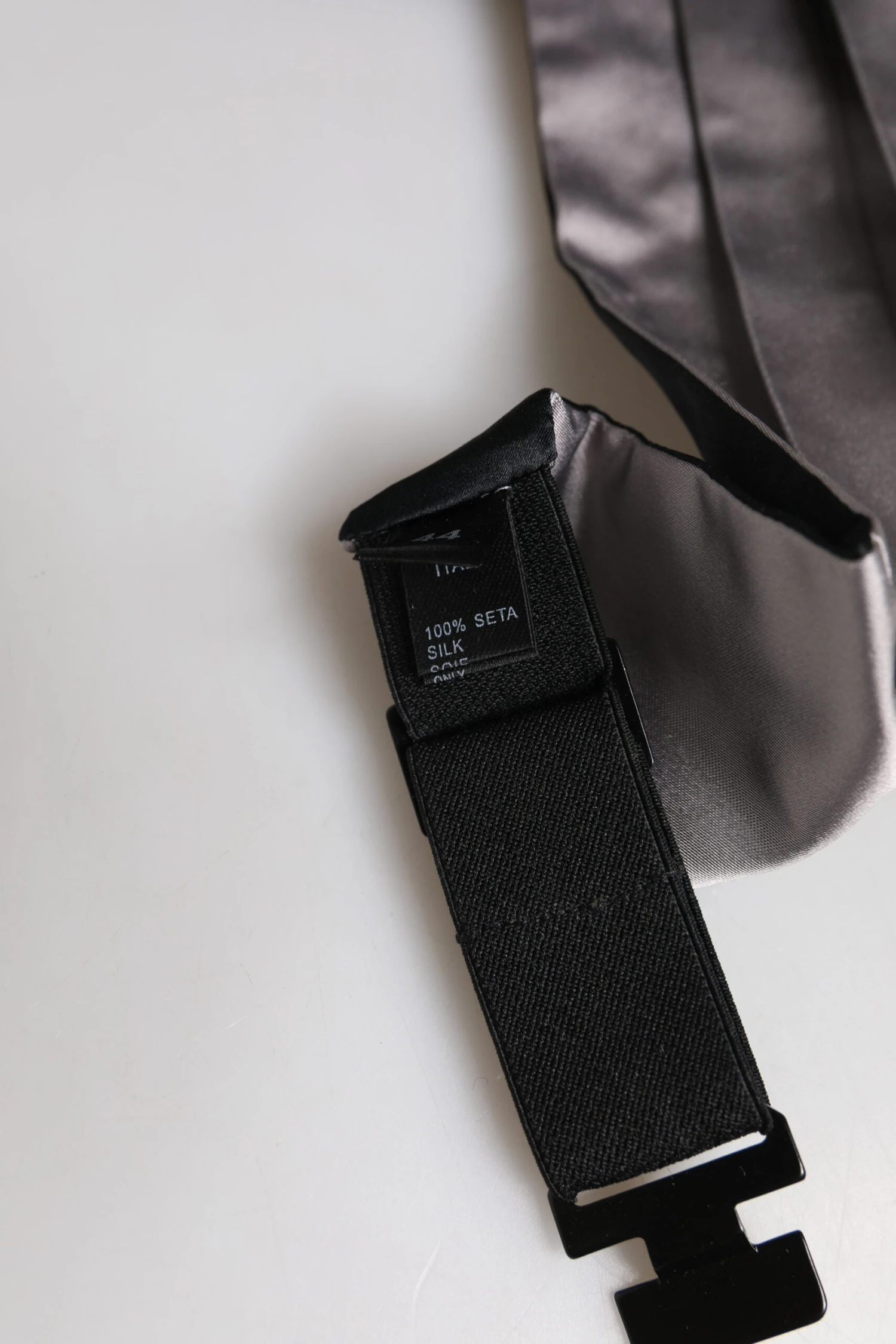 Dolce & Gabbana Gray Men 100% Silk Belt Wide Waist Men's Cummerbund 4 Dolce & Gabbana Gray Men 100% Silk Belt Wide Waist Men's Cummerbund - Image 2