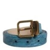 Dolce & Gabbana Blue Leather Classic Gold Metal Buckle Men's Belt -Lux Lair Store 8207502