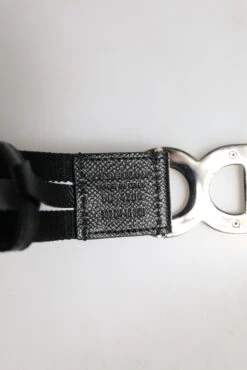 Dolce & Gabbana Black Cotton Metal DG Logo Gold Buckle Men's Belt -Lux Lair Store 8207514