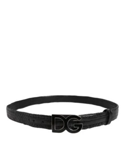 Dolce & Gabbana Black Classic Leather DG Logo Buckle Men's Belt 8 Dolce & Gabbana Black Classic Leather DG Logo Buckle Men's Belt -Lux Lair Store 8207796