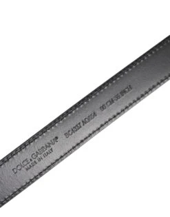 Dolce & Gabbana Black Red Leopard Silver Metal Buckle Men's Belt -Lux Lair Store 8207824