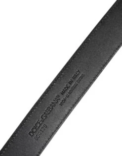 Dolce & Gabbana Black Leather Classic Metal DG Buckle Men's Belt -Lux Lair Store 8207937