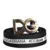 Dolce & Gabbana Black Cotton Gold Tone Metal DG Buckle Men's Belt (Pre-Owned) -Lux Lair Store 8208200