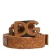 Dolce & Gabbana Brown Braided Metal DG Logo Buckle Men's Belt