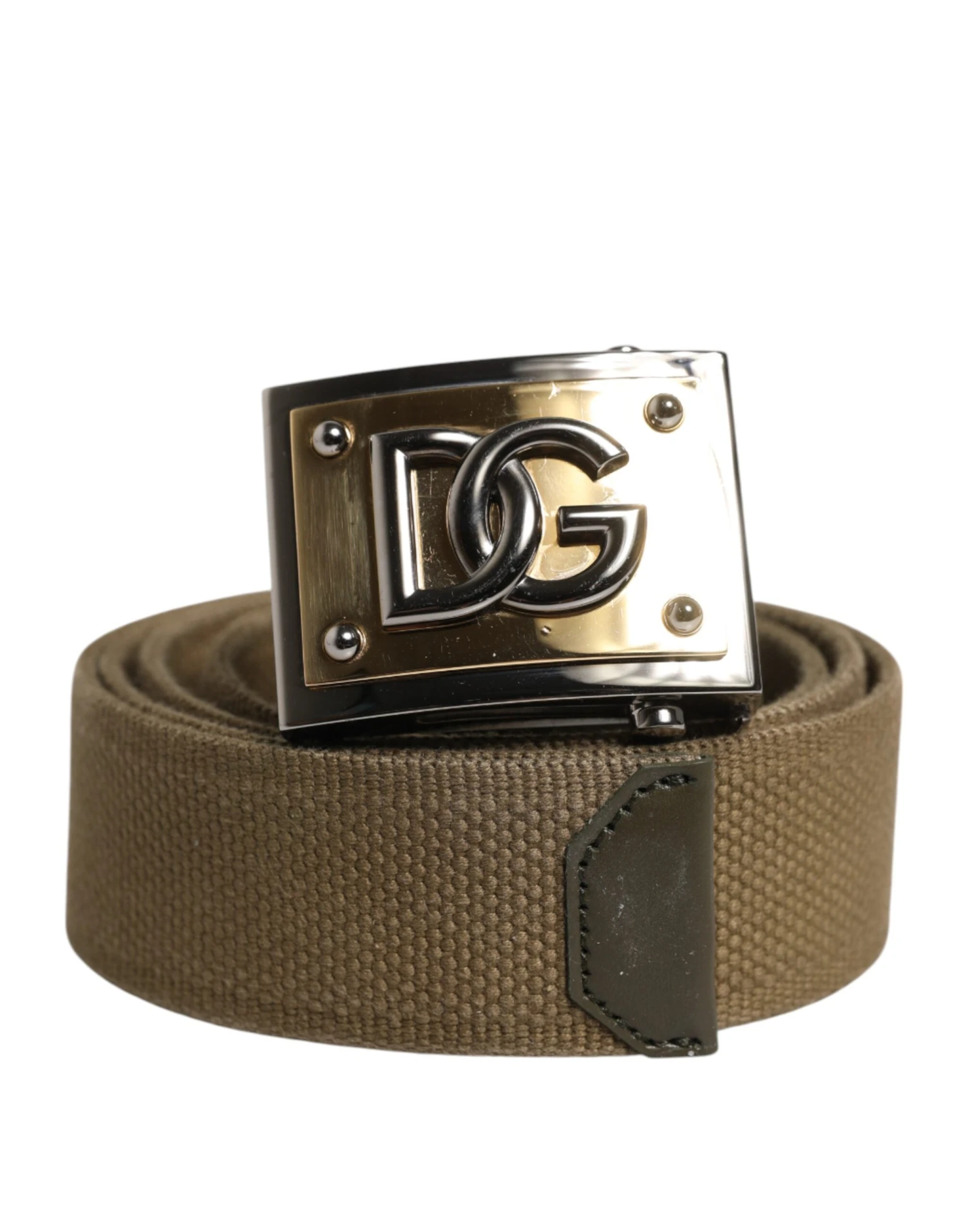 Dolce & Gabbana Military Green Nylon Logo Metal Buckle Men's Belt (Pre-Owned) 3 Dolce & Gabbana Military Green Nylon Logo Metal Buckle Men's Belt (Pre-Owned)
