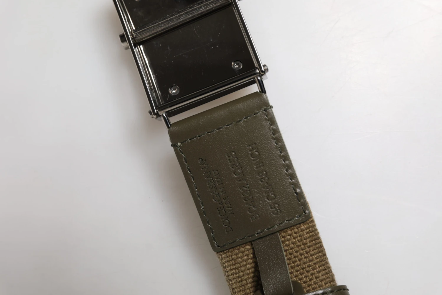 Dolce & Gabbana Military Green Nylon Logo Metal Buckle Men's Belt (Pre-Owned) 7 Dolce & Gabbana Military Green Nylon Logo Metal Buckle Men's Belt (Pre-Owned) - Image 5