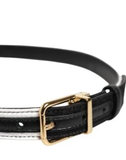 Dolce & Gabbana Black White Patchwork Gold Metal Buckle Women's Belt 8 Dolce & Gabbana Black White Patchwork Gold Metal Buckle Women's Belt -Lux Lair Store 8209195