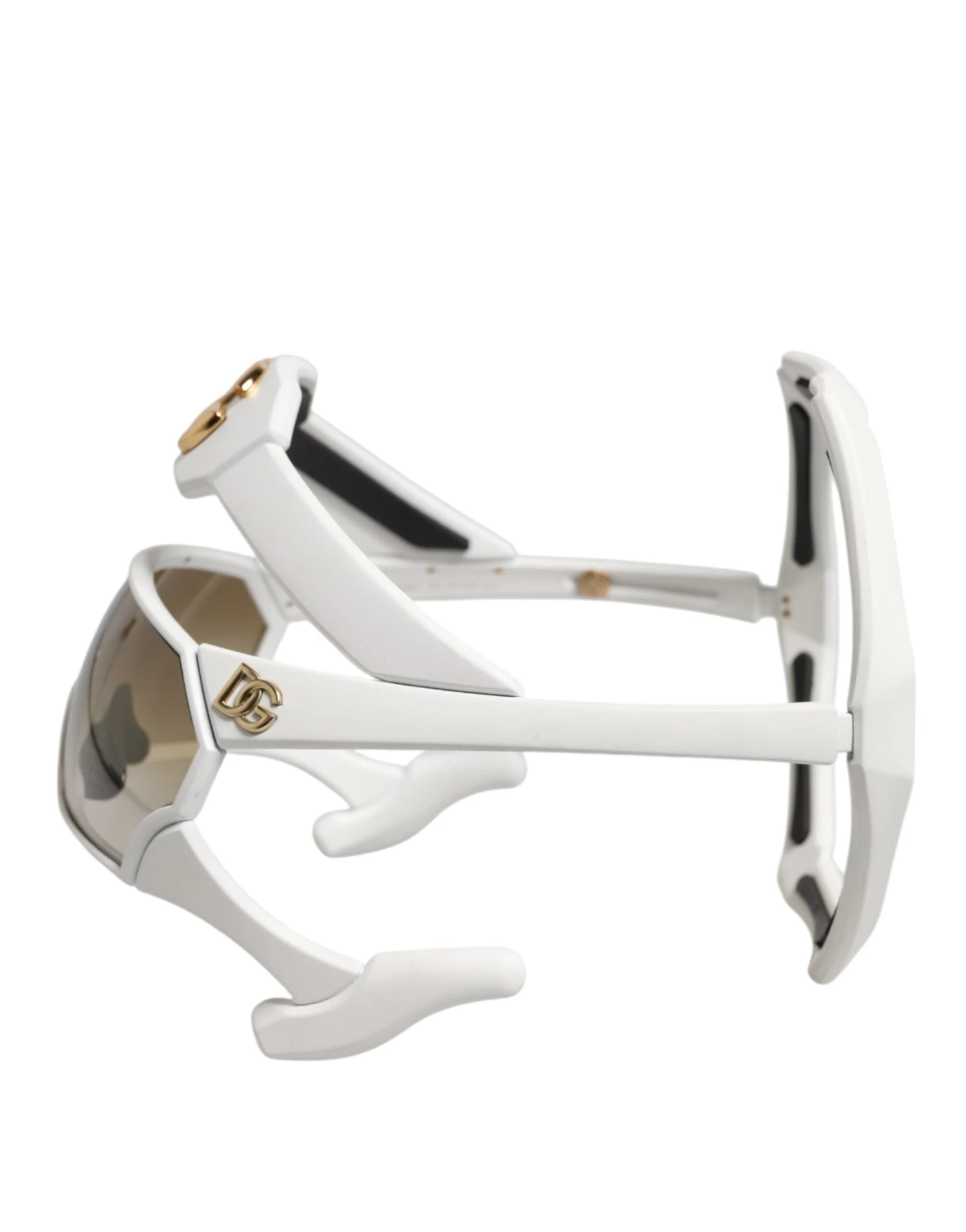Dolce & Gabbana White Acetate Next Generation Mask Eyewear Women's Sunglasses 5 Dolce & Gabbana White Acetate Next Generation Mask Eyewear Women's Sunglasses - Image 3