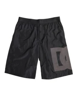 Dolce & Gabbana Black Logo Print Beachwear Men Shorts Men's Swimwear