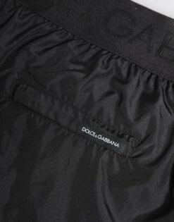 Dolce & Gabbana Black Logo Print Beachwear Men Shorts Men's Swimwear -Lux Lair Store 8265519
