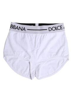 Dolce & Gabbana White Nylon Logo Waistband Boxer Brief Men's Underwear (Pre-Owned)