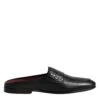 Dolce & Gabbana Black Calfskin Leather Slip On Loafers Men's Shoes