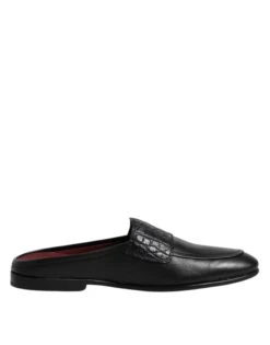 Dolce & Gabbana Black Calfskin Leather Slip On Loafers Men's Shoes