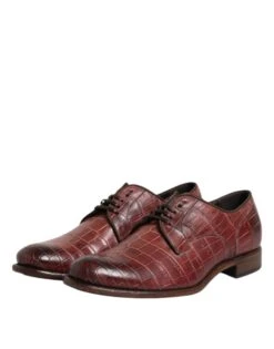 Dolce & Gabbana Burgundy Leather Lace Up Derby Dress Men's Shoes -Lux Lair Store 8275510