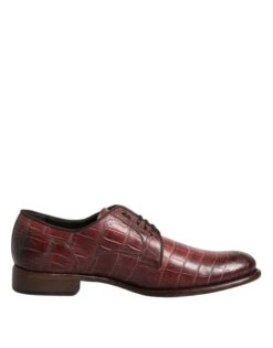 Dolce & Gabbana Burgundy Leather Lace Up Derby Dress Men's Shoes